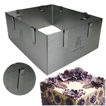 Регулируемый прямоугольный край, 10 см, форма для торта + булавки, набор булавок.