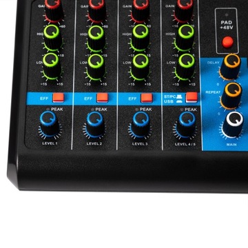 5-канальный аудио DJ-микшер, консоль звуковой карты 48 В с Bluetooth