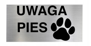 TABLICZKA UWAGA PIES Aluminiowa 20x10cm