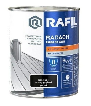 RAFIL Radach farba na dach czarny głęboki połysk
