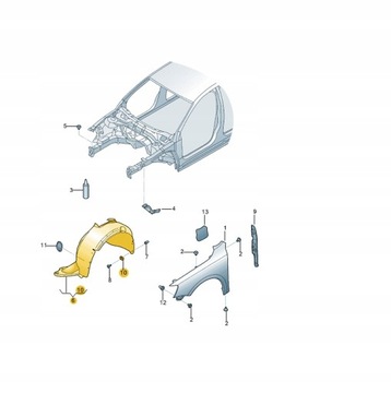 ORIGINÁLNÍ PODBĚH LEVÝ PŘEDNÍ VW JETTA 5C6805911M