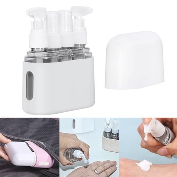 4 флакона-распылителя для макияжа, лосьон емкостью 50 мл с многоразовым насосом дорожного размера, светло-серый