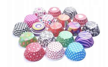 DUŻE PAPILOTKI FOREMKI PAPIEROWE DO PIECZENIA MUFFINEK BABECZEK 100 SZT 7CM