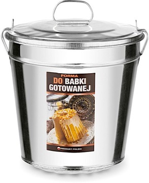 Forma do babki gotowanej + przepis - blacha - duża - 2,3 L