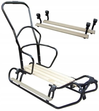 ПОЛЬСКИЕ САНКИ + СПИНКА + ПУШЕР (длина 105 см) + СПАЛЬНЫЙ МЕШОК + ПОДНОЖКИ