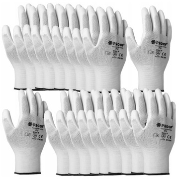 ПЕРЧАТКИ ЗАЩИТНЫЕ РАБОЧИЕ БЕЛЫЕ ПУ ПЕРЧАТКИ СТРОИТЕЛЬНЫЕ ПРОФИЛЬНЫЕ 9-10 пар
