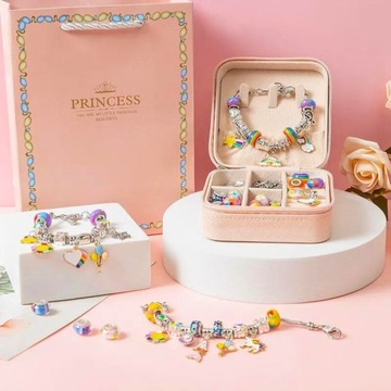 НАБОР ДЛЯ ИЗГОТОВЛЕНИЯ ОЖЕРЕЛЬЯ-БРАСЛЕТА РОЗОВЫЕ ПОДВЕСКИ СДЕЛАЙ САМ СДЕЛАЙ САМ