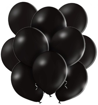 Balony Średnie Czarne 10 Sztuk Urodziny 1-99