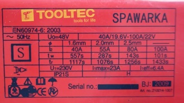 SPAWARKA TOOLTEC BX1-100