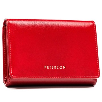 Peterson portfel skóra ekologiczna czerwony PTN 013-F7-8360 RED - kobieta