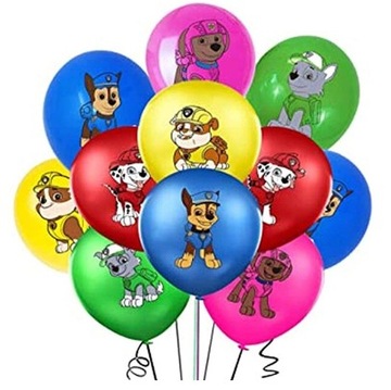 ZESTAW BALONÓW BALON PSI PATROL URODZINY 12 SZT
