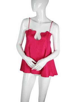 PAPER LONDON розовый шелковый топ, размер M