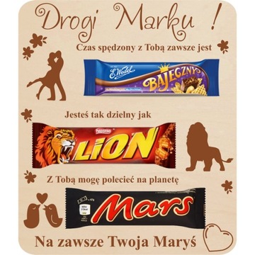 Dyplom dzień chłopaka, WALENTYNKI słodka TABLICZKA