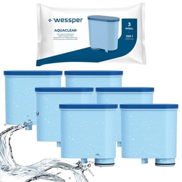 Filtr do wody Wessper Aquaclear do ekspresu Philips Saeco - 6 sztuk