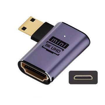 ADAPTER KĄTOWY KONWERTER PRZEJŚCIÓWKA HDMI do Mini HDMI 48GBPS 8K 60HZ C3