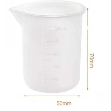 СИЛИКОНОВАЯ КРУЖКА ДЛЯ ШТУКАТУРКИ КОНТЕЙНЕР СМОЛА С ГИБКОЙ ВЕСЕЛОЙ 100мл 5шт