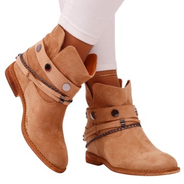 БЕЖЕВЫЕ ЖЕНСКИЕ БОТИНКИ, ЗАМШЕВЫЕ КОВБОЙСКИЕ БОТИНКИ, ЛЕГКАЯ ОБУВЬ