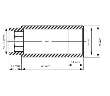ЛАТУННЫЙ УДЛИНИТЕЛЬ 1/2