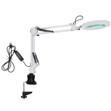 LAMPA BIUROWA STOLIK DO PAZNOKCI ZE SZKŁA POWIĘKSZAJĄCEGO LAMPA