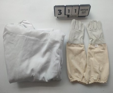 KOMBINEZON PSZCZELARSKI WENTYLOWANY KOMPLET BAWEŁNIANA XL + RĘKAWICE XXL