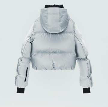 Zara SKI Collection kurtka puchowa Silver narty snowboard XS 34 W62