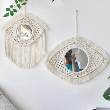 Boho Wall Mirror Home Decor Macrame Decorative Mir