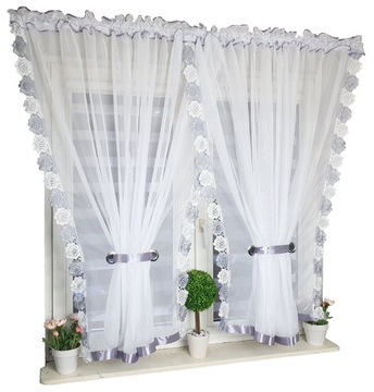 FIRANA GOTOWA 300x130 z gipiurą 8cm biało szarą do salonu pokoju sypialni