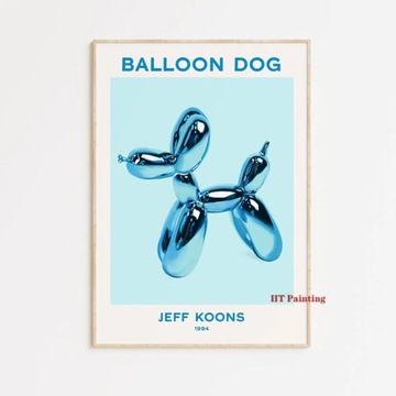 Plakat na płótnie Pop Art różowy balon pies abstra