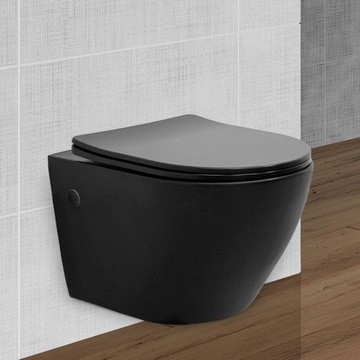 WC wiszace bezkolnierzowe dlugie Czarny mat z