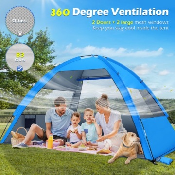 ПЛЯЖНАЯ ПАЛАТКА ДЛЯ СЕМЬИ ПОРТАТИВНОЕ Укрытие ОТ СОЛНЦА