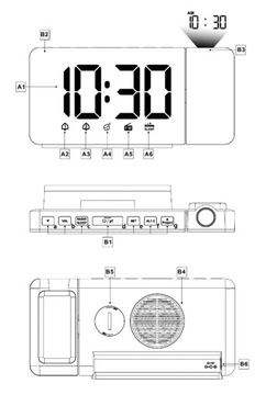 РАДИО СИГНАЛИЗАЦИЯ С ОГРОМНЫМИ ЦИФРАМИ, ЖК-дисплеем 4,4 СМ С ПРОЕКТОРОМ