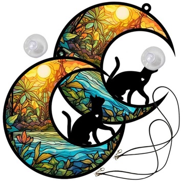 KOT SUNCATCHERS DEKOR KREATYWNY DEKOR KOT KSIĘŻYC