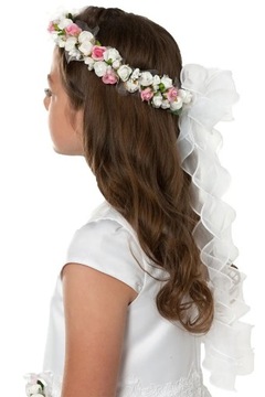 Бантик и 3 спирали для венка для причастия на веревке: венок для причастия WKS1