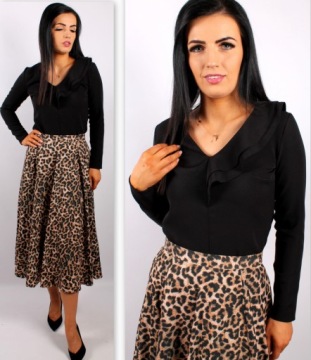 ЭЛЕГАНТНАЯ И СОВРЕМЕННАЯ БЛУЗКА С ОРЮШАМИ, ЧЕРНАЯ XL