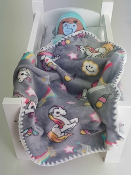 ОДЕЯЛО ДЛЯ КУКОЛ Двустороннее ФЛИСОВОЕ ОДЕЯЛО МИНКИ ЕДИНОРОГ НОВИНКА!!!