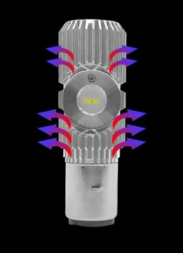 СВЕТОДИОДНАЯ ЛАМПОЧКА ДЛЯ МОТОЦИКЛА QUAD BA20D S2 H6 CSP 1400лм