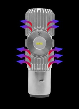 СВЕТОДИОДНАЯ ЛАМПА МОТОЦИКЛ СКУТЕР BA20D S2 H6 CSP 1400лм