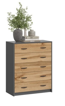 ШКАФ ДЛЯ ОБУВИ, КОМОД ИЗ 5К ГРАФИТ ДУБ ВОТАН