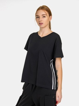 MODNA BLUZKA T-SHIRT DAMSKI KOSZULKA Z KRÓTKIM RĘKAWEM LUŹNA OVERSIZE