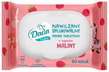 MOKRY PAPIER TOALETOWY DADA ZAPACH MALINA 60 sztuk