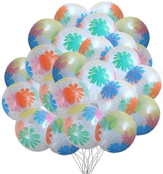 KOLOROWE BALONY W KWIATY ZESTAW 25 SZT NA URODZINY ROCZNICĘ ROCZEK WESELE
