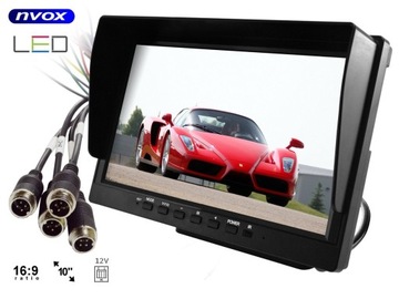 10-дюймовый AHD QUAD-монитор для 4 камер, 4-контактный рекордер