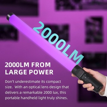 Ручной фонарик RGB мощностью 6 Вт, 3000–6000 К.