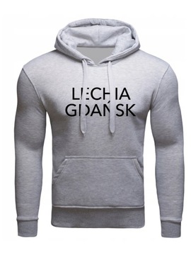 BLUZA Z KAPTUREM LECHIA GDAŃSK MĘSKA SZARA XXL