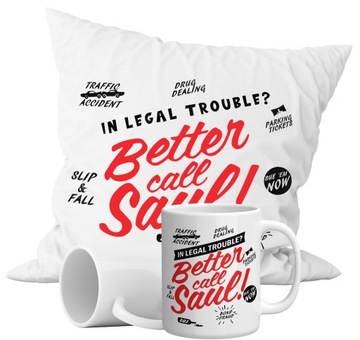 ZESTAW KUBEK+PODUSZKA BETTER CALL SAUL MOTYW ŻART