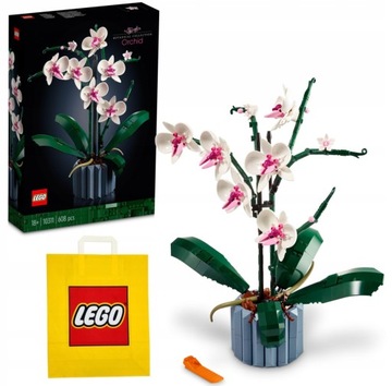 LEGO ICONS 10311 Orchidea Storczyk Kwiaty Donica 608 Klocki + Torba