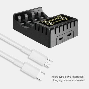 ЗАРЯДНОЕ УСТРОЙСТВО ДЛЯ БАТАРЕЙ AA ​​AAA USB-C MICRO GREEN CELL