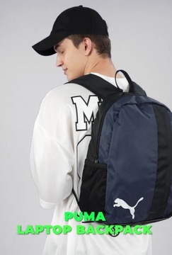 2966 PLECAK PUMA WODODPORNY 2 KOMORY SPORTOWY SZKOLNY BACKPACK NAVY 23 L