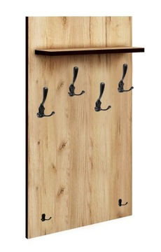 WIESZAK LOFT ŚCIENNY PANEL 60X100 CM DĄB CRAFT ZŁOTY NA UBRANIA Z PÓŁKĄ