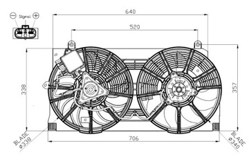 VENTILÁTOR CHLADIČŮ NISSAN LEAF ELEKTR. 11.10- NRF